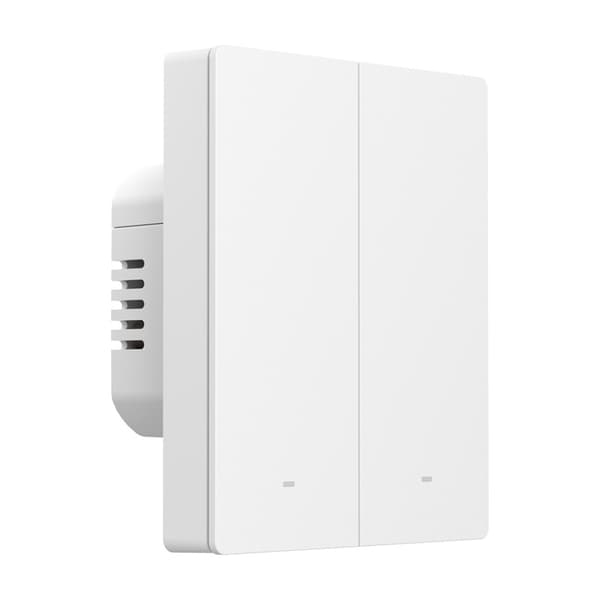 Sonoff ZBM5-2C-80W Zigbee wall switch 2-channel for installations with or without neutral wire, app and voice control, scheduling