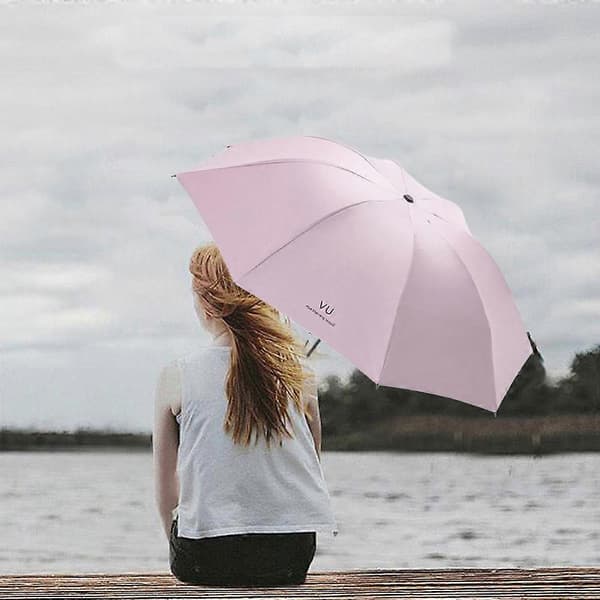 2025 Kompakt Automatisk Paraply - Vindtett og Bærbart for Pendlere rosa pink
