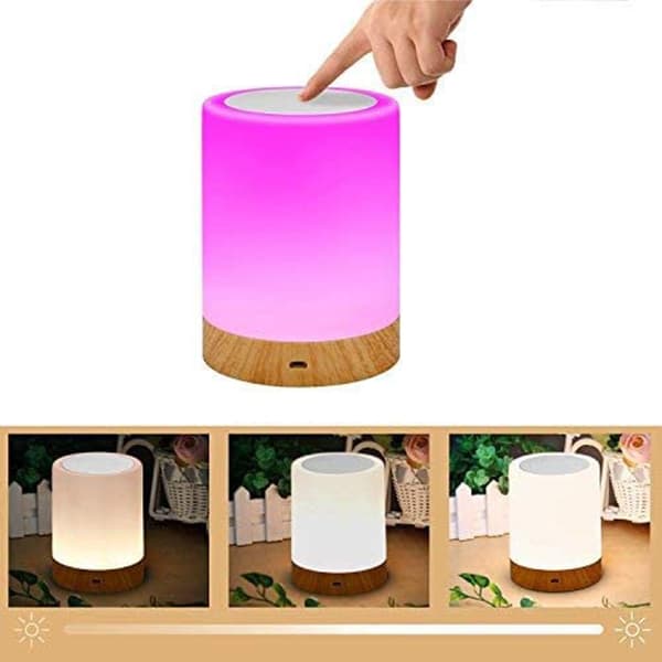 Natlampe Touch Sensor Dæmpbart Lys + RGB Farveskift