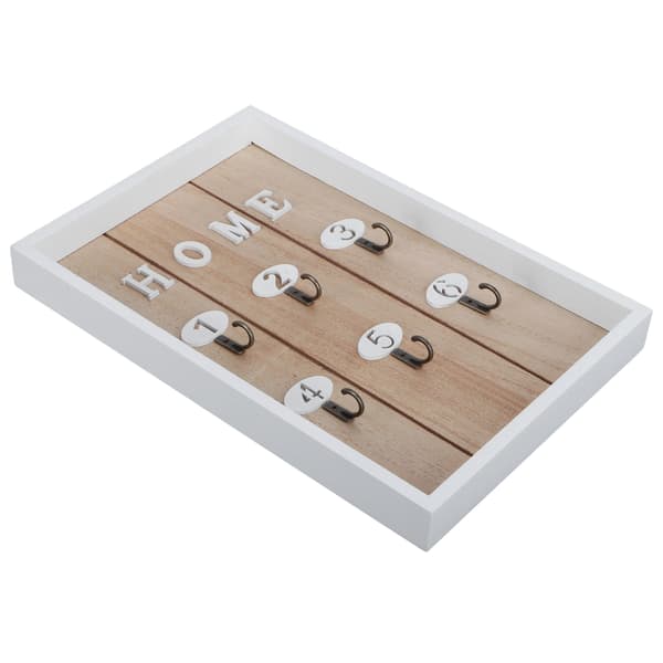 Wall Mounted Wooden Key Holder Key Organizer Hanger Decorative Key Rack (D)