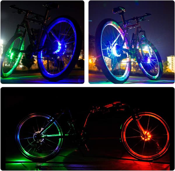 Pyörän navan valon päivitys, 7 LED 9 väriä 18 kuvaa vedenpitävä LE