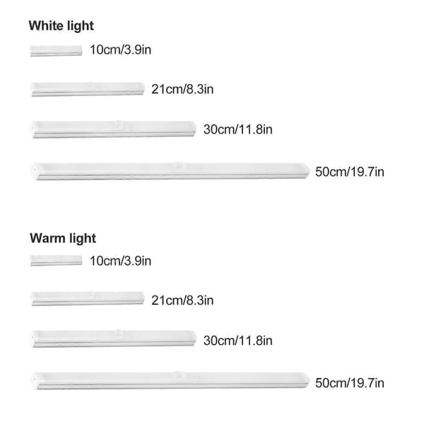 10CM Dimbar LED Skaplampe med Bevegelsessensor - Sølv, Oppladbar hvit 21cm white 21cm