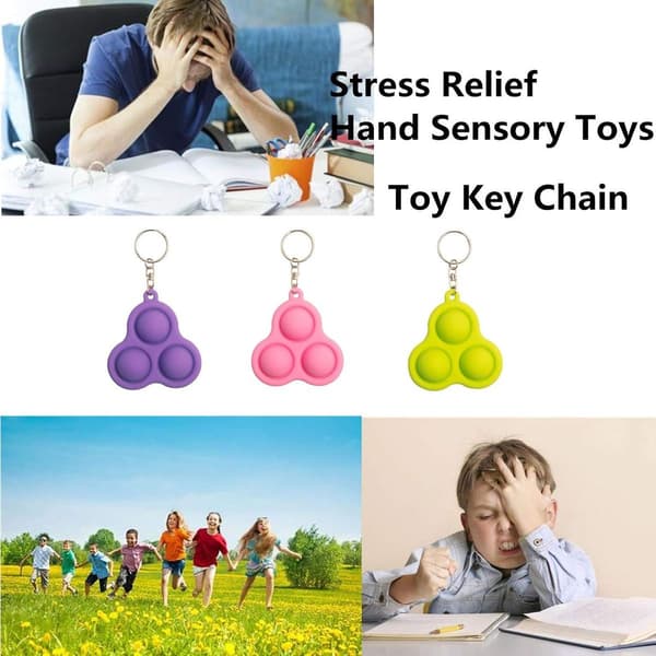 Mini Fidget Simple Dimple Legetøj Mini Nøglering Tidlig Malm Rosa&Grøn&Lilla-3 KLB