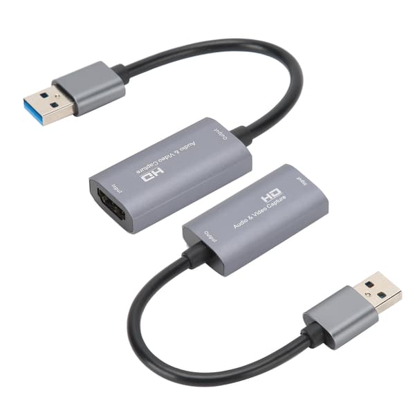 Capture Card til HDMI til USB2.0 4K 1080P Højopløsning til lyd- og videooptagelse Grå