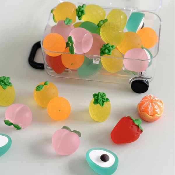Mini frugt 20 oplyste figurer med kuffert -