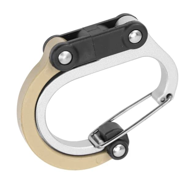 Udendørs aluminiumslegering karabinhage klips og krog mini til rejsebagage små tasker khaki