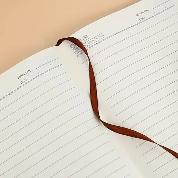 A5 Leather-Bound Notebook for Business Meetings, Thickened Retro Simple Diary for Students