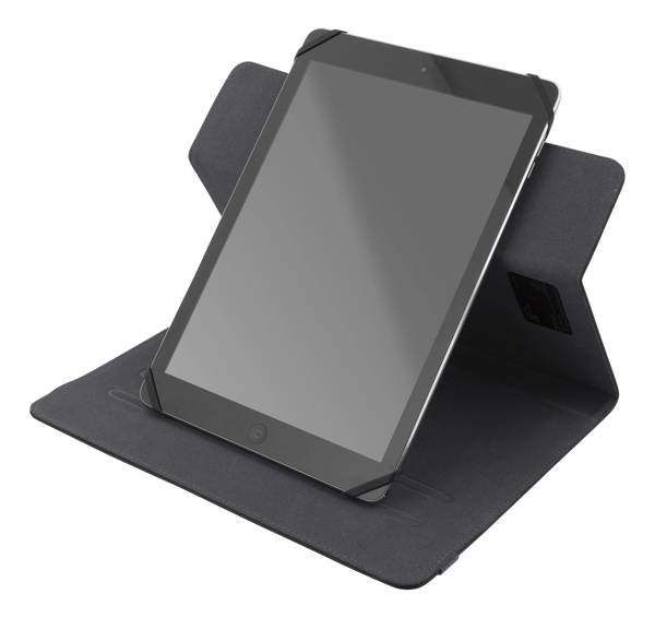 Yleiskäyttöinen tablettikotelo 9/10.1\" integroidulla jalustalla, pyörivä