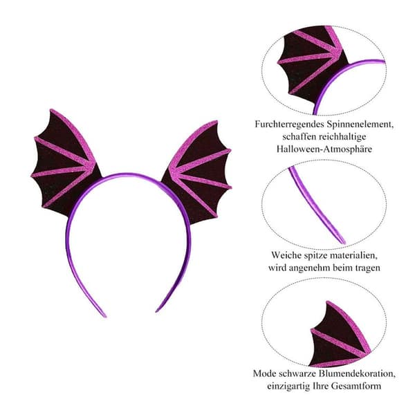2-pack fladdermusvingar pannband hårklämma kattöron pannband Halloween