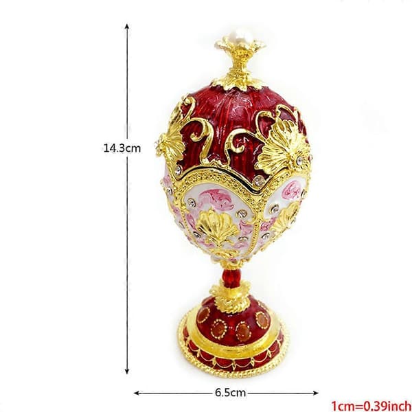 Flowers Faberge Egg Hand-Painted Jewelry Box Easter Gift Home Decor