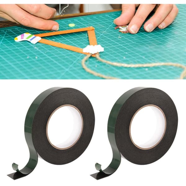 Strong Double-Sided Tape, Black and Green, 1 Roll, Made in the UK