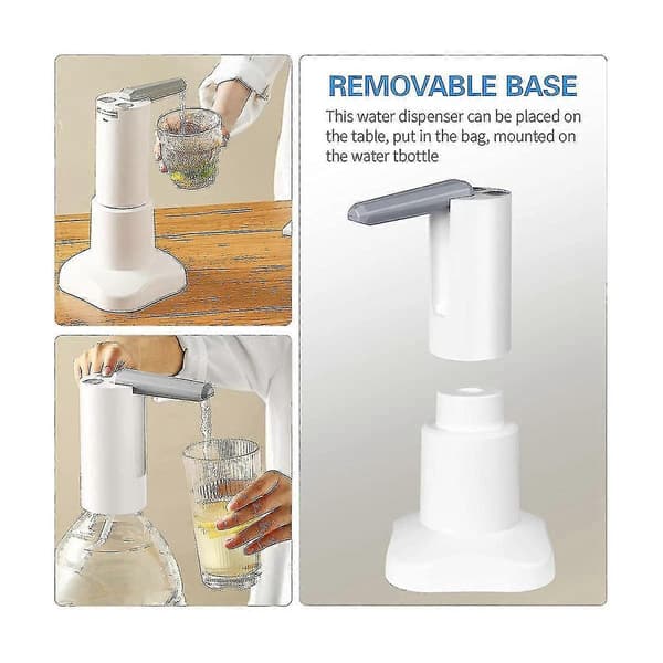Electric Tabletop Water Dispenser, Long Battery Life with USB Charging, Detachable and Portable Design