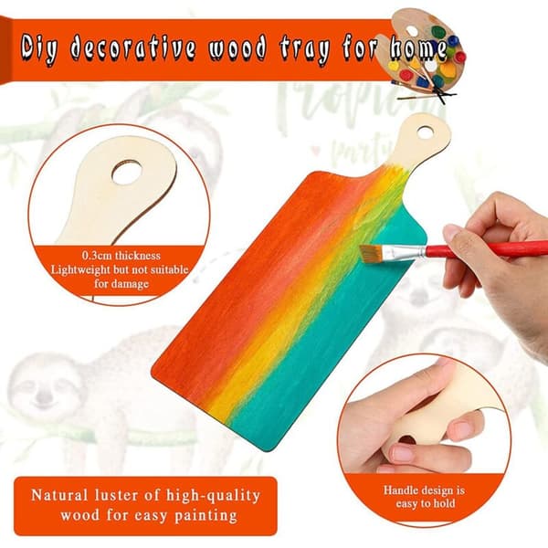 Mini Wooden Cutting Board with Handle Wood Craft Non-Mini Charcuterie Boards Paddle Blank Small Cutting Board