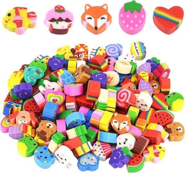 Kids Erasers - 300 Mini Erasers - Animal Theme - Multipack - Pencil Sharpener Erasers - School Supplies