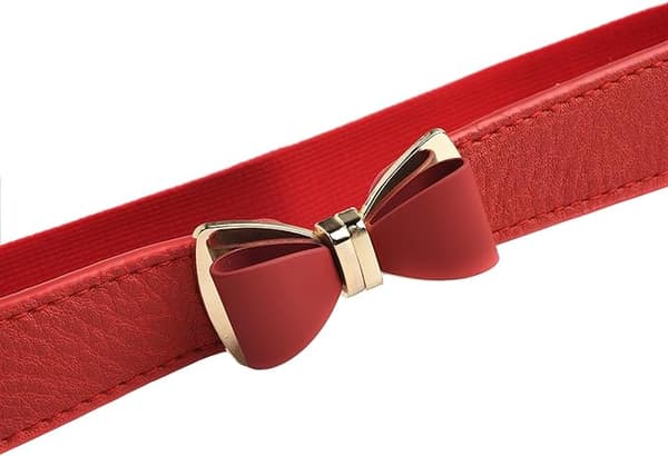 Dame 1\" Bred Sløjfe Smalt Elastisk Taljebælte Strækbart Bælte Tyndt Bælte