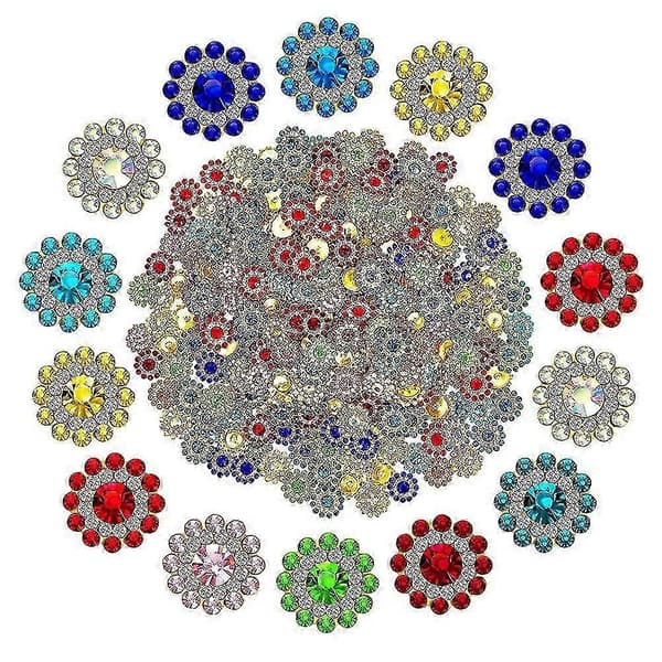 100 stk Metallknapper Kappe Syknapper Skjorteknapper Dekorative Knapper Flatback Rhinestones Knapper