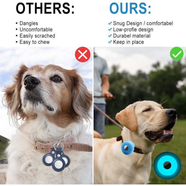 [2 delar] AirTag hållare för hundhalsband, skydd mot förlorad