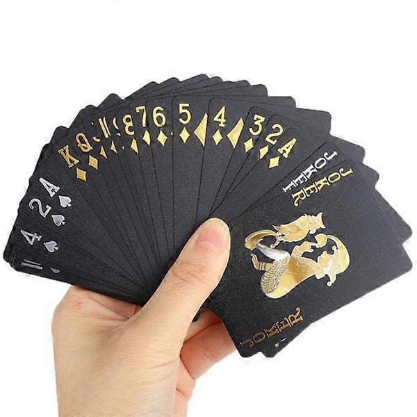 Plast Poker Kort Vandtætte PVC Spillekort Sorte