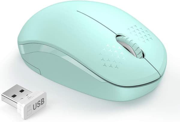 Trådløs mus, stille mus med USB-mottaker - Bærbare datamus for PC, nettbrett, bærbar datamaskin med Windows-system