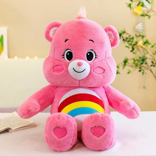 Care Bear, Blødt krammedyr bamse til børn, bløde bamser egnet til piger og drenge fra 3 år (Pink)