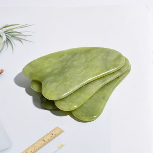 2 st Jade Gua Sha-bräda Gua Sha Skrapningsmassageverktyg Ansikte