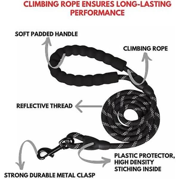 [PL] 1.5m Dog Leash with Comfortable Padded Handle, Strong Dog Leashes, 1.5m x 0.8cm