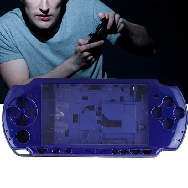 Erstatningsskall i ABS-materiale for spillkonsoll med skrutrekker for PSP2000-konsoll, blå