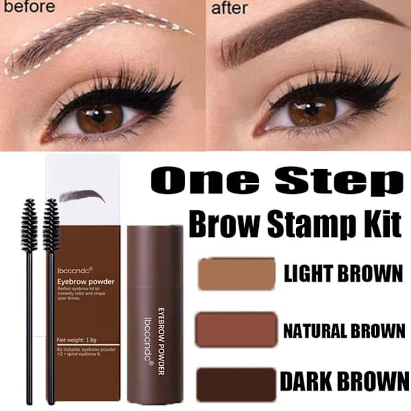 One Step Brow Stamp -muotoilusetti, tummanruskea
