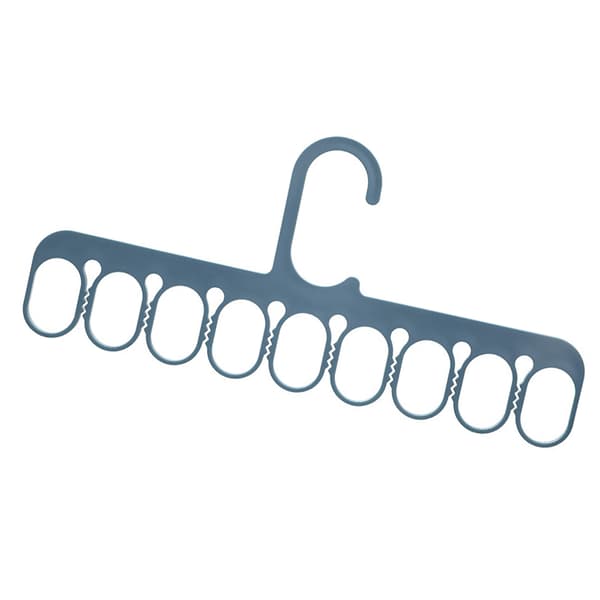 9-Hole Clothes Hanger Wardrobe Organizer Multifunctional Hanger for Scarves Socks Pants Dark Blue