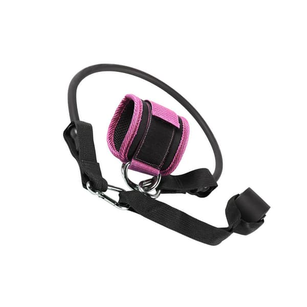 Dobbelt D-ring ankelrem sæt - Kabelmaskine tilbehør til benmuskeltræning Pink Pink Pink