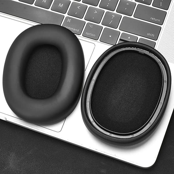 Replacement headphone cushions for comfort and sound isolation for commuting, home and studio, protein leather + memory foam, 2-pack black, compatible with Skullcandy
