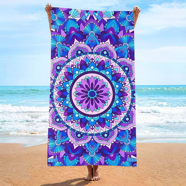 Beach Towel, Absorbent Microfiber Towel, Shawl, Sun Protection Towel