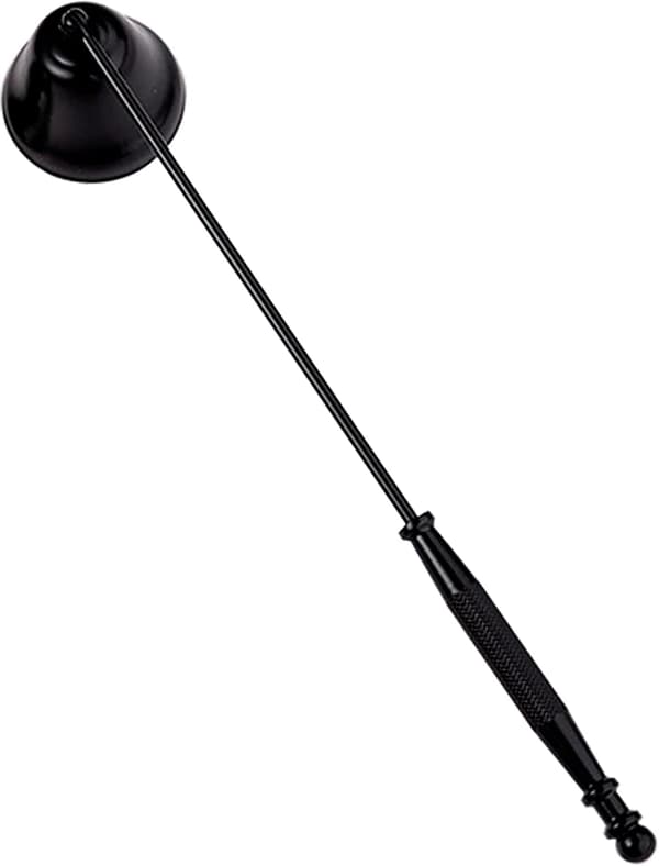 Antikk svart lysslukker i rustfritt stål med 20 cm langt håndtak for aromaterapi, lys, telys for å slukke brann