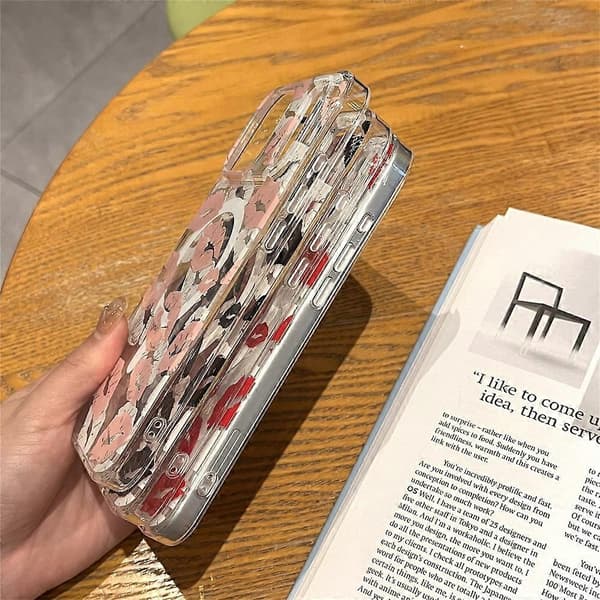 Til iPhone 17 Pro-cover kompatibelt med MagSafe IMD læbetryksmønster TPU PC-telefonbagside