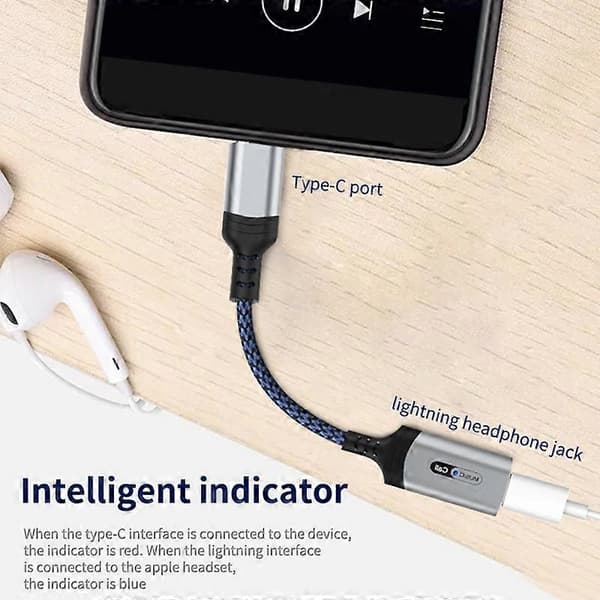 MH-306 USB til 8-Pin Lydadapter til iPad Pro Air 2022/MacBook Air Type til iOS Hovedtelefoner