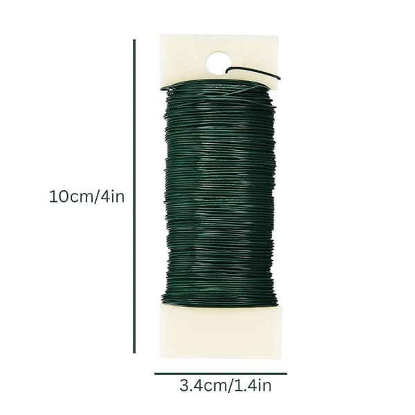 2 stk. blomstertråd, grønn blomstertråd, materiale for å lage julekranser, juleblomstertråder, kransmakingssett (0,7 mm x 35 m) [DB]
