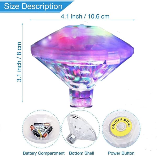 Farget LED-bassenglys, LED-undervannslys med 8 moduser, IP67 Fl