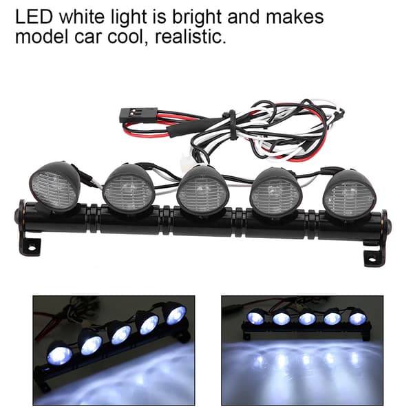 5 LED-lysbar Forlygte Tilbehørsdel til AXAIL Scx10 Traxxas RC-bil