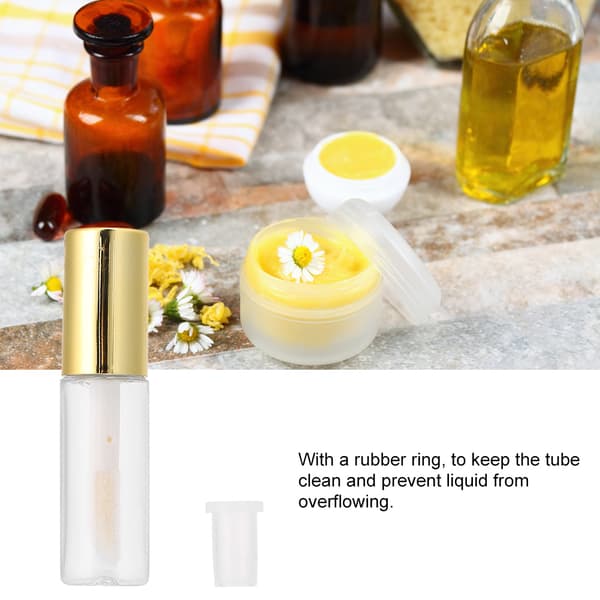 45 stk 1,2 ml Mini påfyllbare tomme lipglossrør Leppestiftflaske Beholder Dispenser Gull