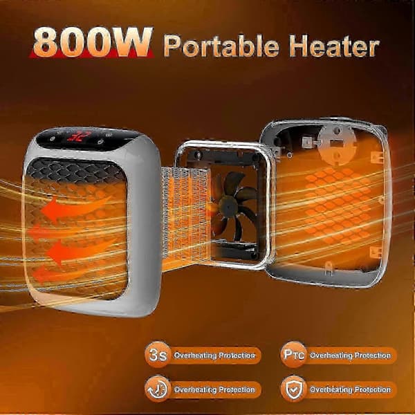 Ceramic Space Heater with Remote Control, Timer, LED Display, and Two Heating Modes (FMY)