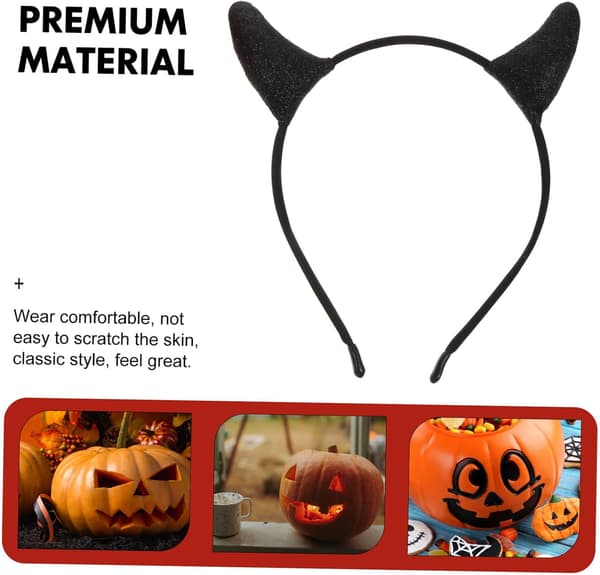 2 stk Djevelhorn Pannebånd for kvinner Halloween-stil Hårbånd Unik Hodeplagg Rekvisitt