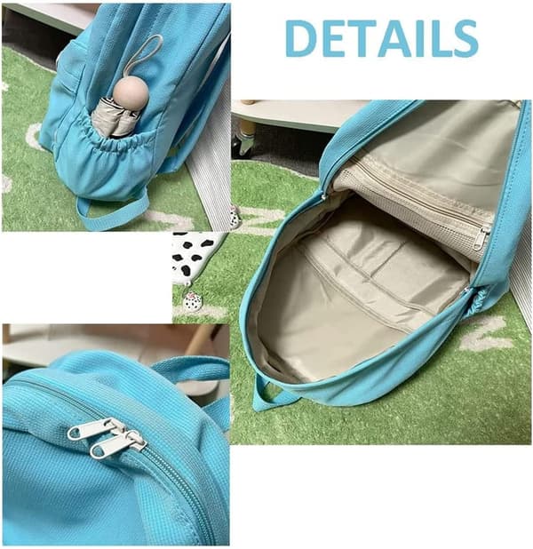 School Bag for Teenagers, Large Capacity Nylon Backpack white white