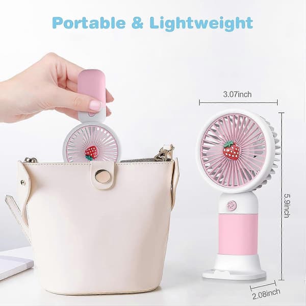 Sød håndholdt ventilator bærbar, Mini USB håndventilator, elektrisk genopladelig ventilator til børn (Avocadogrøn)