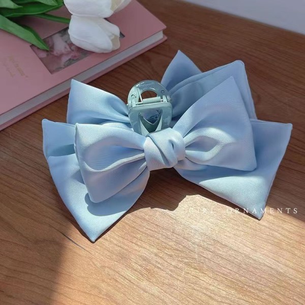 Princess headdress: blue double-sided bow scrunchies