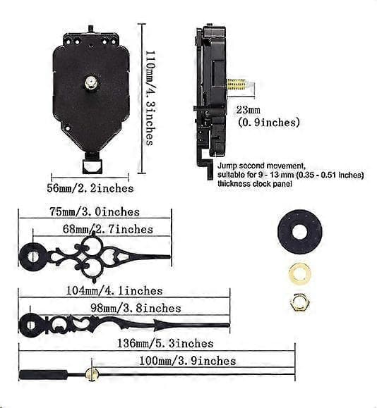 Replacement Pendulum Clock Movement Long Shaft Pendulum Quartz Movement Mechanism (Shaft Length 23 mm)