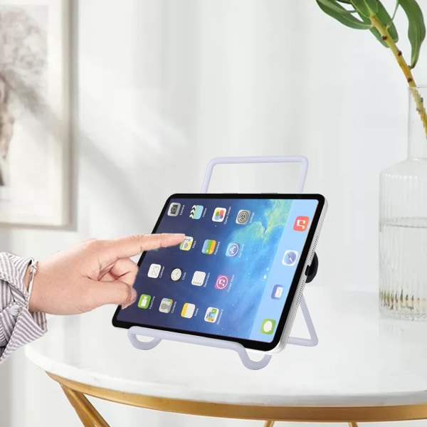 2 stk (Hvit) Justerbar Tablet Stativholder, Sklisikker Sammenleggbar