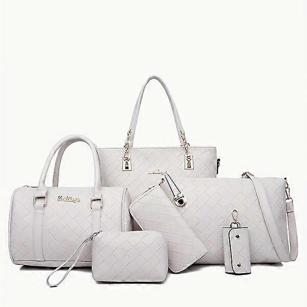 Solid color lace six-piece crossbody bag set, practical and durable