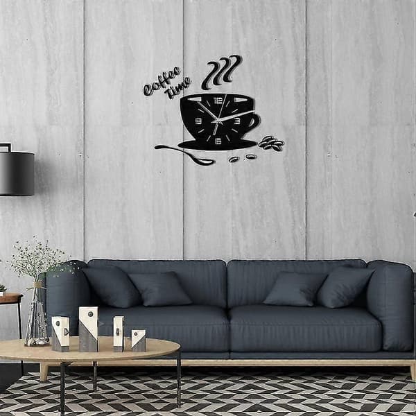 Akryl Väggklockor Kaffetid Kopp Klocka Batteridriven Stor Klocka För Kontor [DB] Coffee Coffee