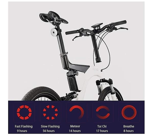 Smart Bicycle Taillight, Bicycle Brake Light, Automatic Taillight, Waterproof Ultra-Bright LED Warning Light for Bicycle, USB Rechargeable (Black)