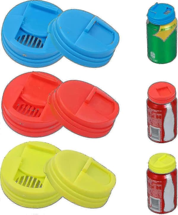 Läcksäkra lock för läskburkar, trycktyp, stänkskydd, ölkorkskydd, återanvändbara burklock, 2-pack - Blå
